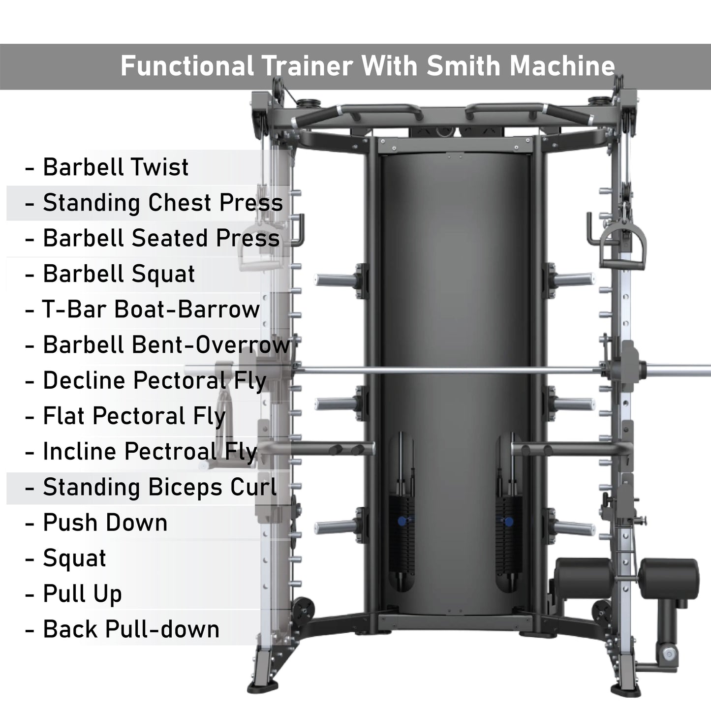 DHZ Fitness Functional Trainer with Smith Machine - E6247