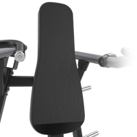 Black armrest of a Insight Shoulder Press SH003 with a white background