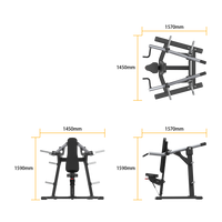Measurement chart of a Insight Shoulder Press SH003 on a white background