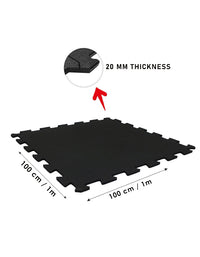 1441 Fitness Interlock Gym Flooring - 100 cm x 100 cm x 20 mm