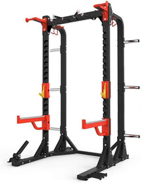1441 Fitness Heavy Duty Semi Commercial Half Cage Squat Rack with Pull Up Bar - J611