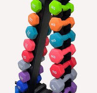 1441 Fitness Neopene Dumbbells Set 1 Kg to 10 Kg with Vertical Rack - Bundle Offer