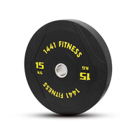 PU Black Bumper Plates with 7 Ft Bar - 80 Kg Set - 15KG