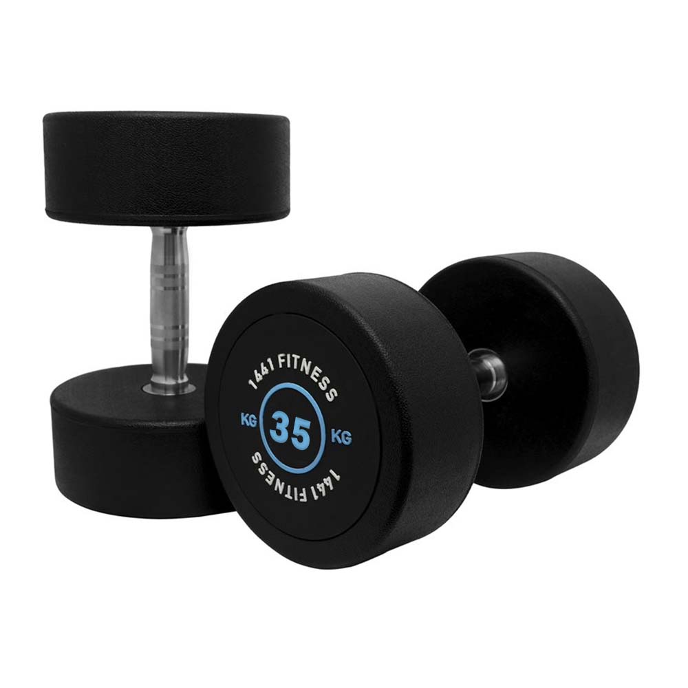 1441 Fitness Rubber Round Dumbbells 2.5 to 50 kg - Blue (Sold as Pair) | Prosportsae