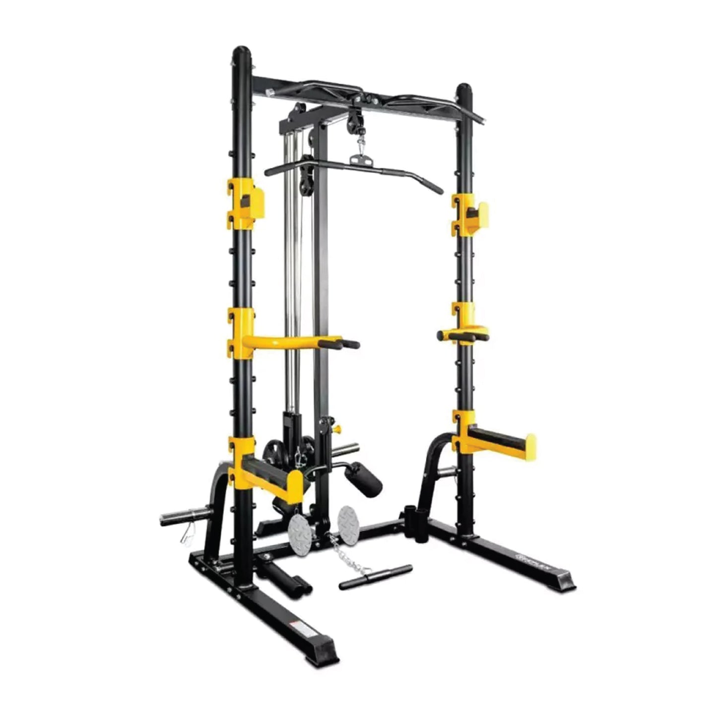 Combo Offer Squat Rack MDL66 + 7 ft Bar and 80 Kg Weight Plate Set with Adjustable Bench A8007