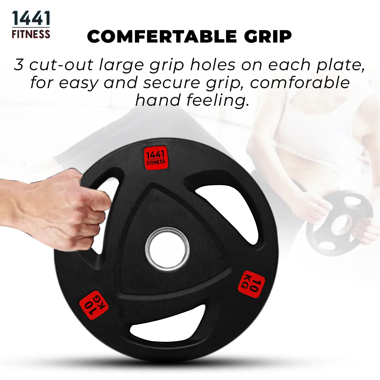 Tri Grip Plates with 7 Ft Olympic Bar - 120 Kg Set - Bundle Offer