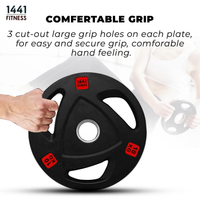 Tri Grip Plates with 7 Ft Olympic Bar - 120 Kg Set - Bundle Offer