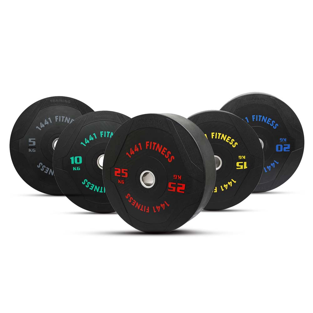 1441 Fitness PU Black Rubber Bumper Plates - 5 KG to 25 KG | Per Piece