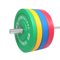 Premium Color Bumper Plates with 7 Ft Olympic Bar - 120 Kg Set - Bundle Offer