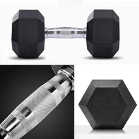 Rubber Hex Dumbbells Set - 2.5 Kg - 50 Kg ( 20 Pairs ) - Bundle Offer