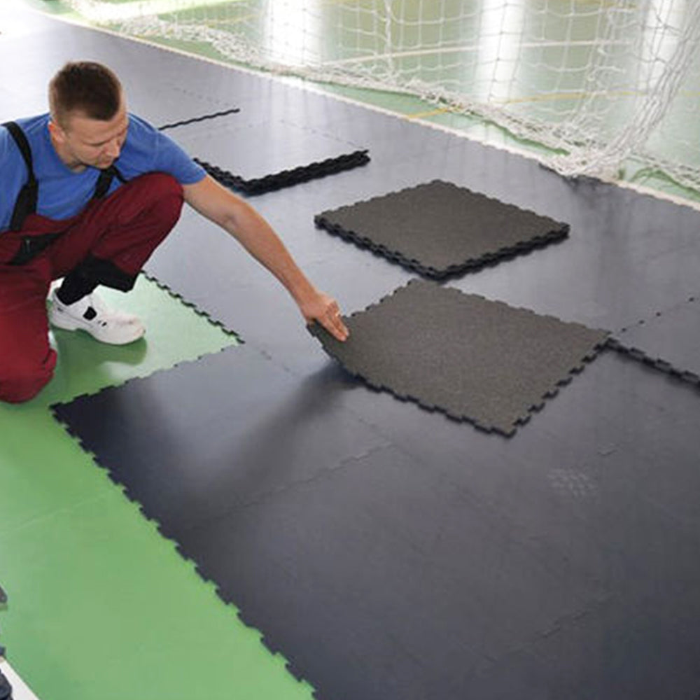 1441 Fitness Interlock Gym Flooring - 100 cm x 100 cm x 20 mm