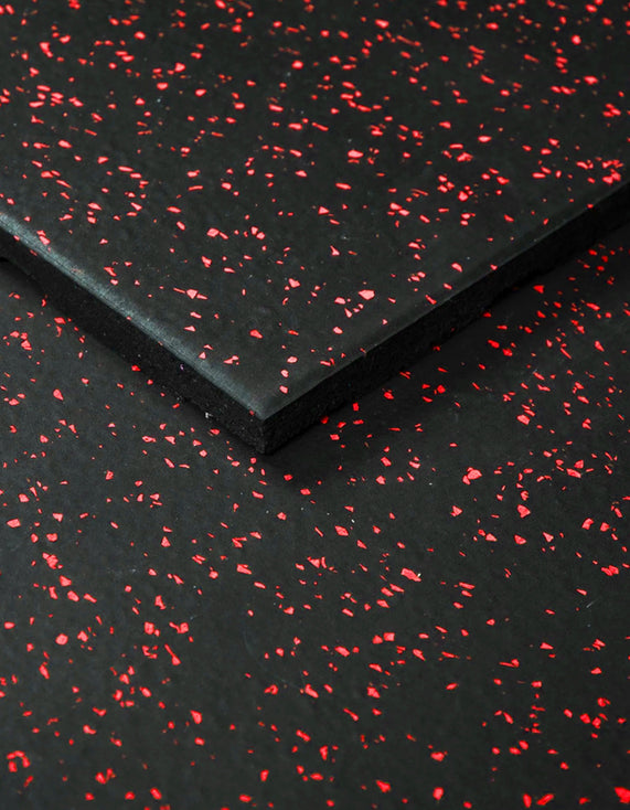1441 Fitness Commercial Rubber Flooring for Gym 20 mm - 100 x 100 CM Speckled Red