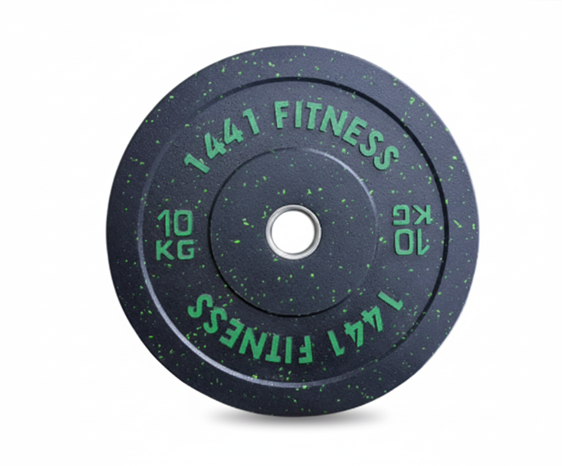 Speckled Bumper Plates with 7 ft Olympic Bar - 80 Kg Set - Bundle Offer - 10KG