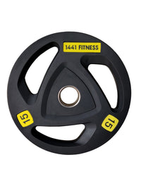1441 Fitness Tri Grip Black Olympic PU Plates 2.5 Kg to 20 Kg - With one Year Warranty | Prosportsae