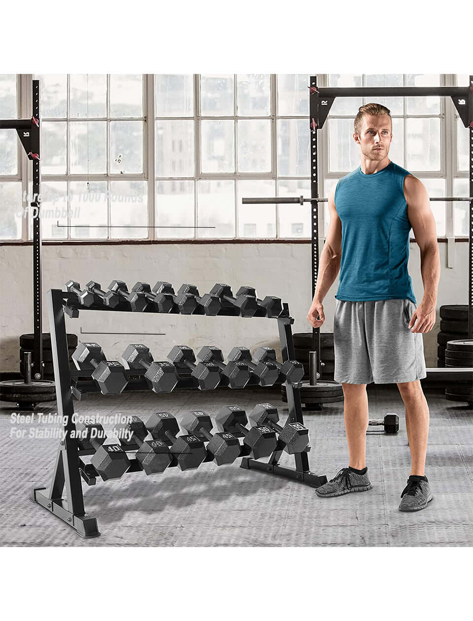 3 Tier Dumbbell Rack for 10 Pairs