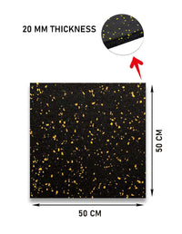 1441 Fitness Speckled Yellow Gym Flooring 50 x 50 (cm) - 20mm Thickness