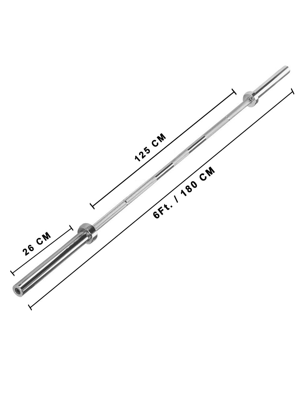 6 ft Olympic Barbell with Collars (15kg)