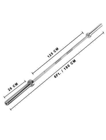 1441 Fitness 6 Ft Olympic Barbell with Collars - 15 Kg
