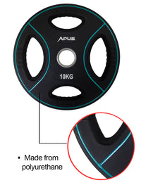 APUS Premium Olympic Rubber Weight Plates (1.25 to 25 KG) - With 3 years commercial warranty