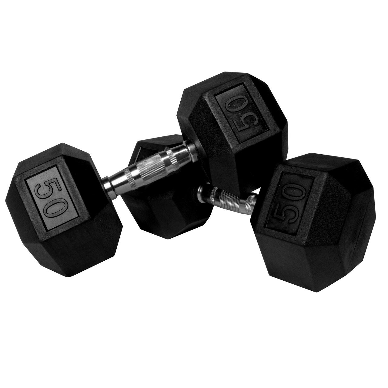 Prosportsae Rubber Hex Dumbbells 5 to 50 Pounds - Sold In Pairs (2 Pcs)