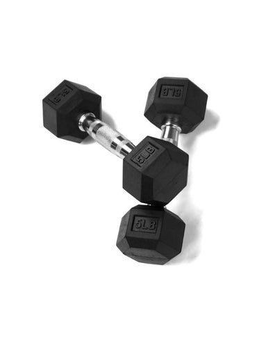 1441 Fitness  Rubber Hex Dumbbells - 5 Pound - 50 Pounds (Sold In Pair) | Weight in LBS |