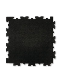 Black Interlock Gym Flooring 50 cm x 50 cm - 15 mm Thickness