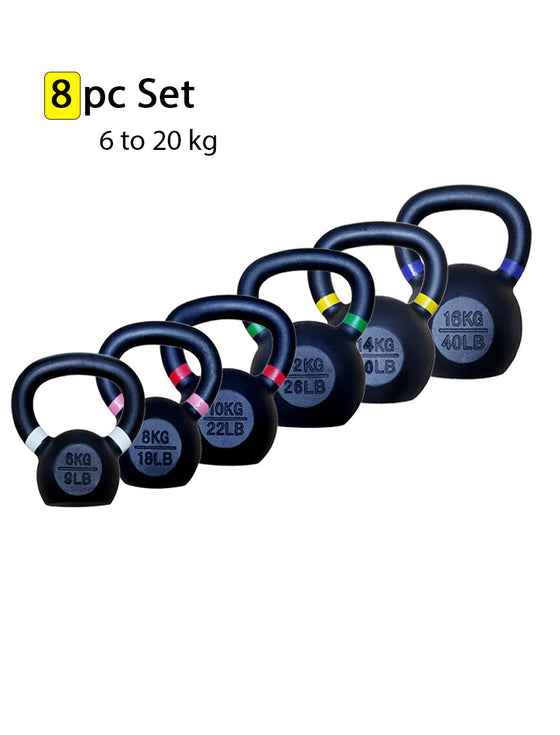 1441 Fitness Powder Coated Kettlebell Set - 6 Kg to 20 Kg